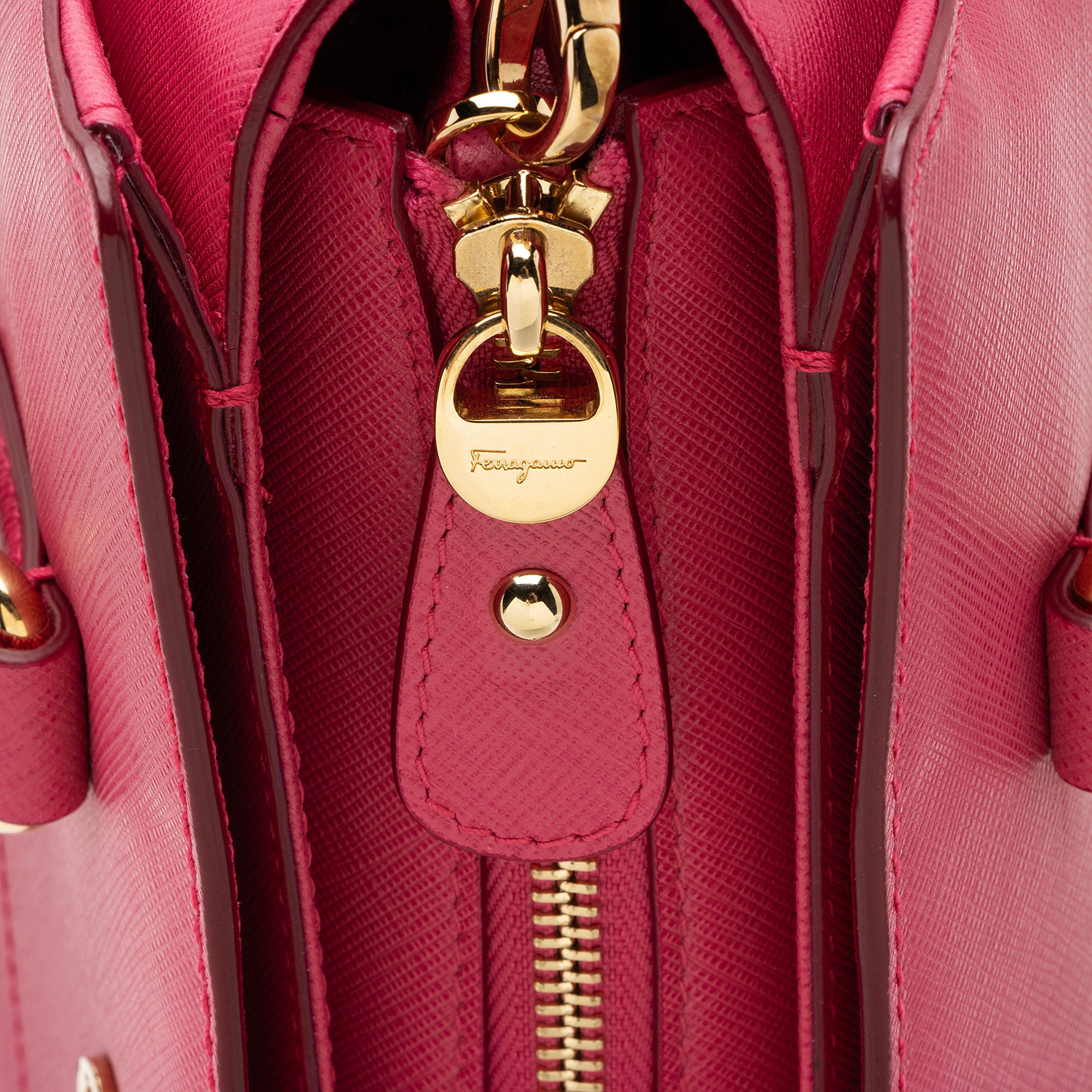 Salvatore Ferragamo Leather Double Gancio Small Tote