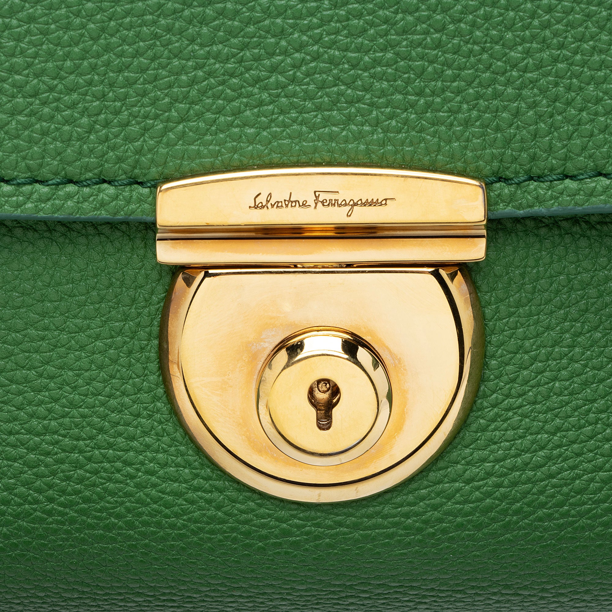 Salvatore Ferragamo Leather Fiamma Small Satchel