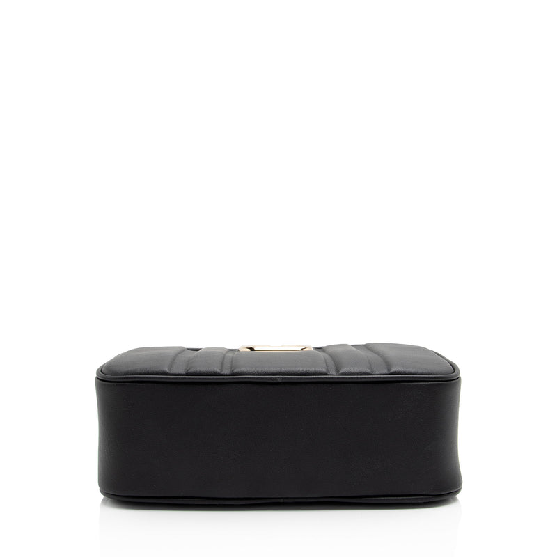 Chain embossed leather camera bag sale
