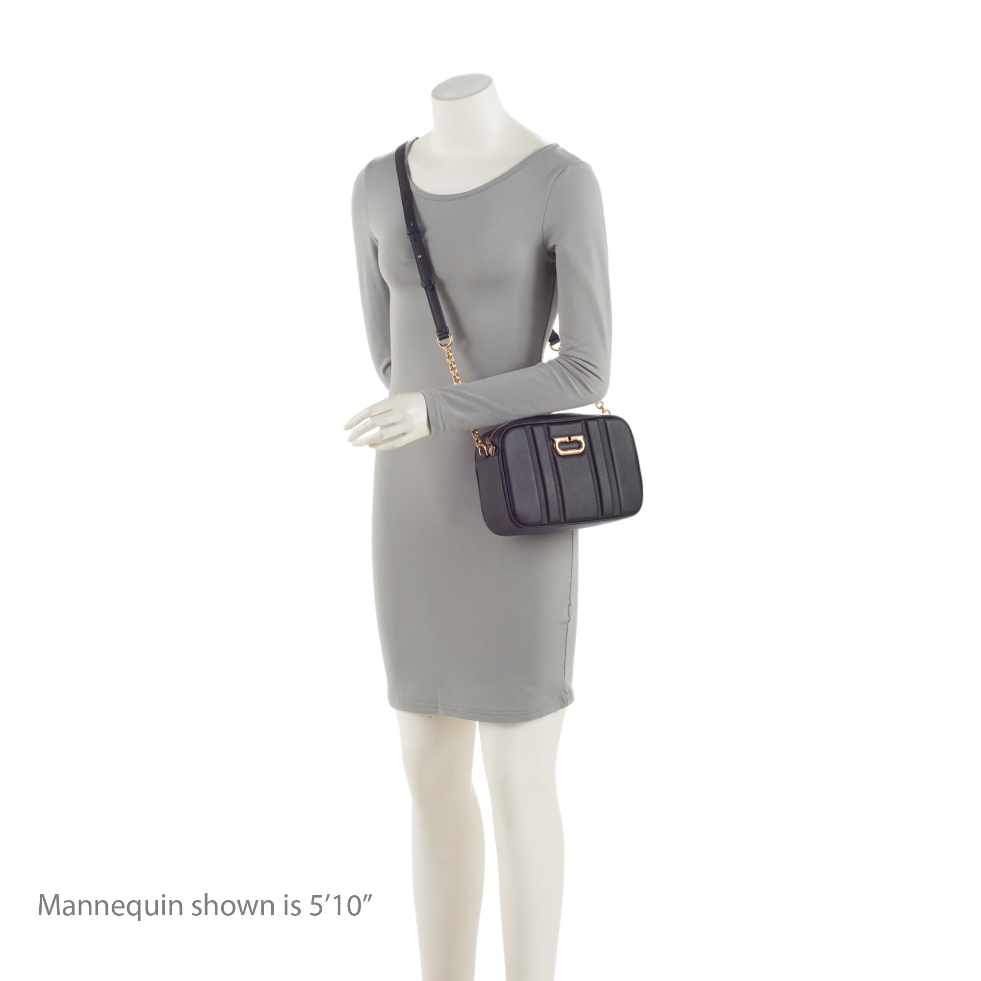 Salvatore Ferragamo Embossed Leather CC Chain Camera Bag