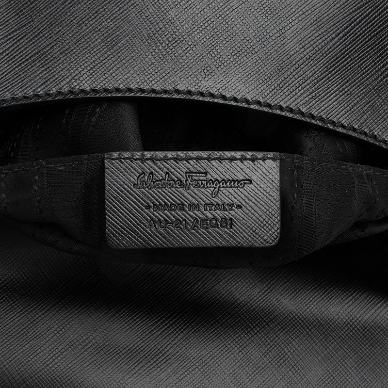 Salvatore Ferragamo Leather Gancini Chain Flap Bag (SHF-23120)