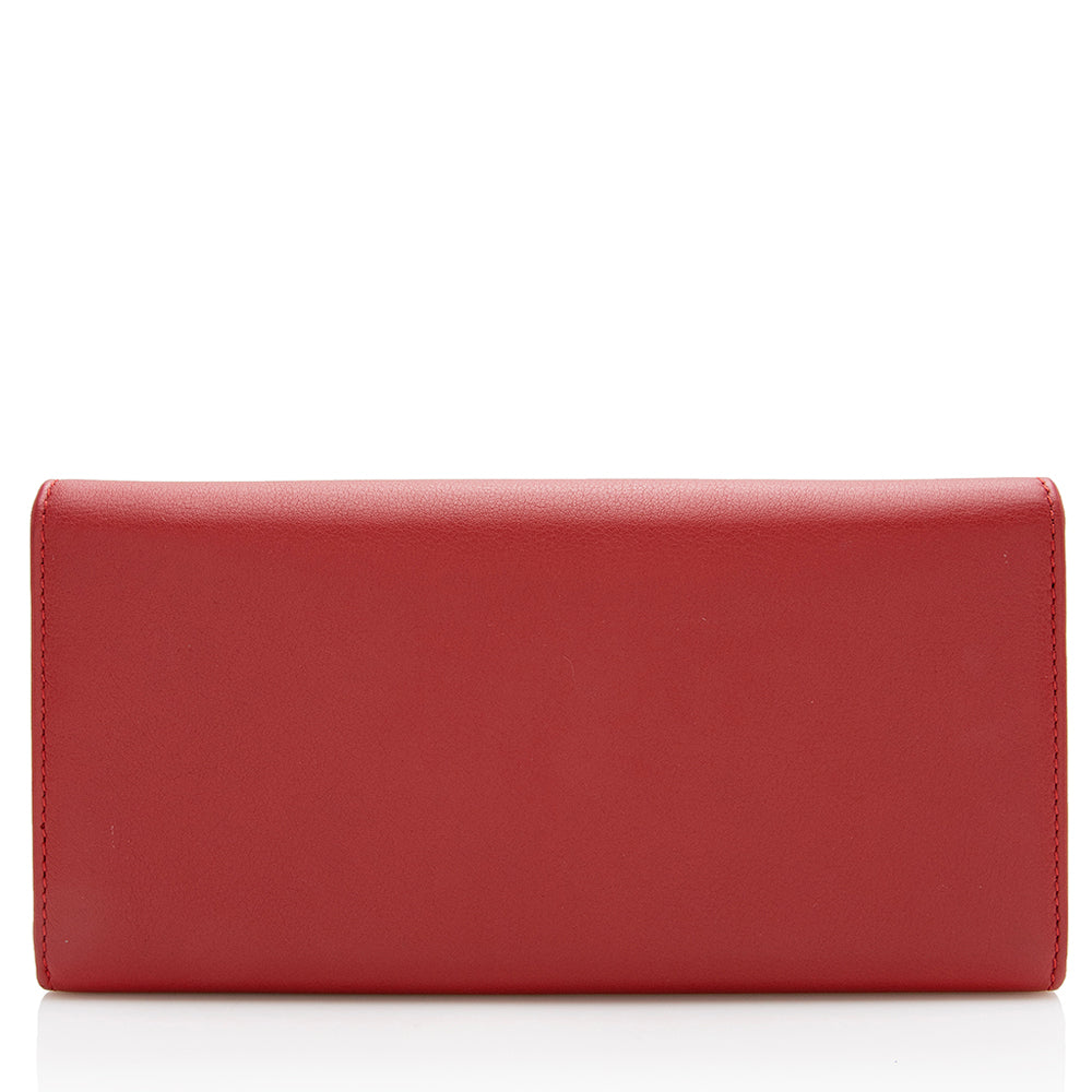 Salvatore Ferragamo Leather Gancini Continental Wallet (SHF-20770)