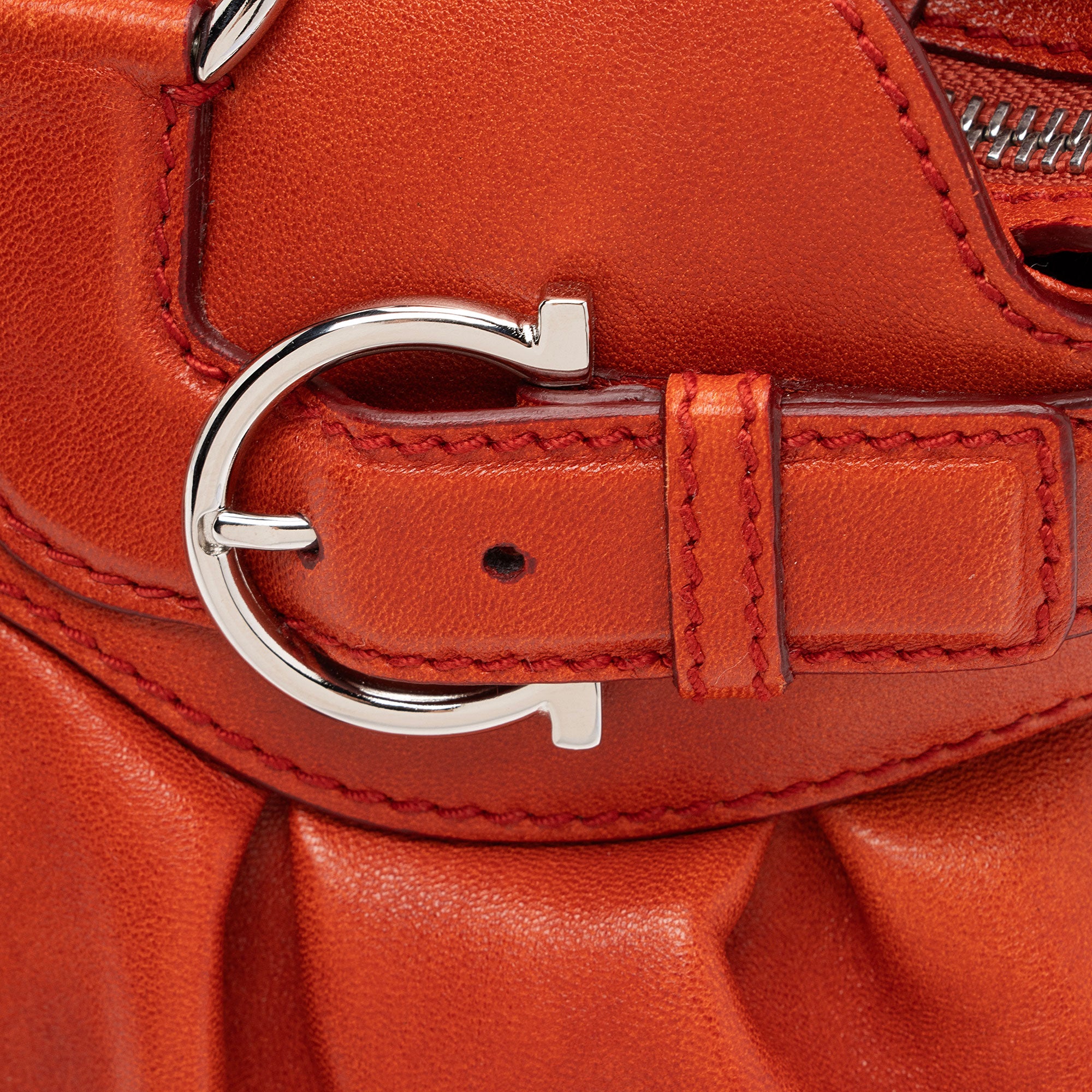 Salvatore Ferragamo Leather Gancini Marisa Satchel (SHF-Zmm7wo)