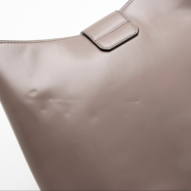 Salvatore Ferragamo Leather Gancio Trifolio Large Shoulder Bag (SHF-22181)