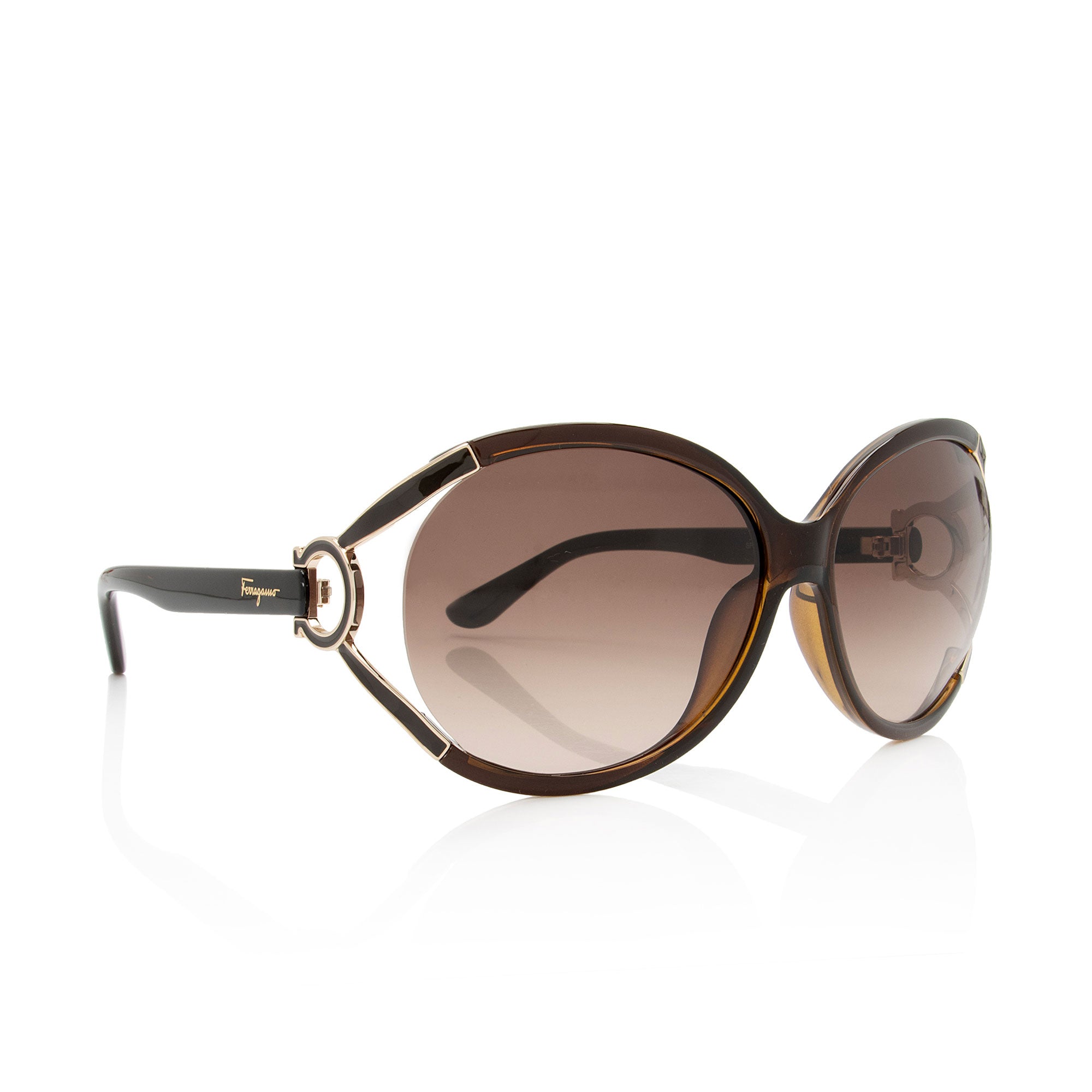 Salvatore Ferragamo Oversized Round Sunglasses (SHF-MU7Bjj)