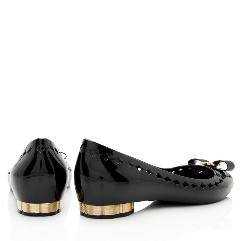 Salvatore Ferragamo Jelly Bow Flat Sandals