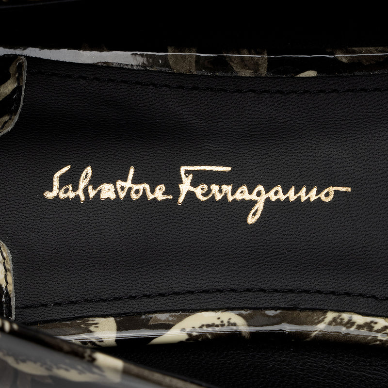 Salvatore Ferragamo Patent Leather Floral Avola Ballet Flats - Size 9.5 / 39.5 (SHF-Bh8Mt4)