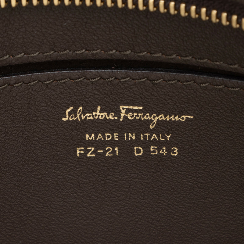 Salvatore Ferragamo Patent Leather Tricolor Gancini Sofia Medium Satchel (SHF-TxFQvD)