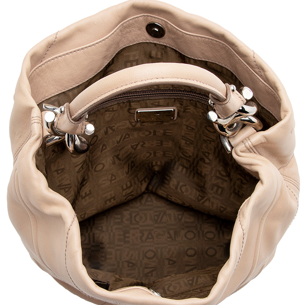 Salvatore Ferragamo Quilted Calfskin Bucket Bag (SHF-22030)