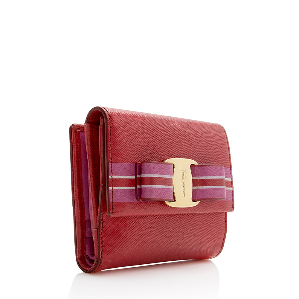 Salvatore Ferragamo Saffiano French Wallet (SHF-22091)