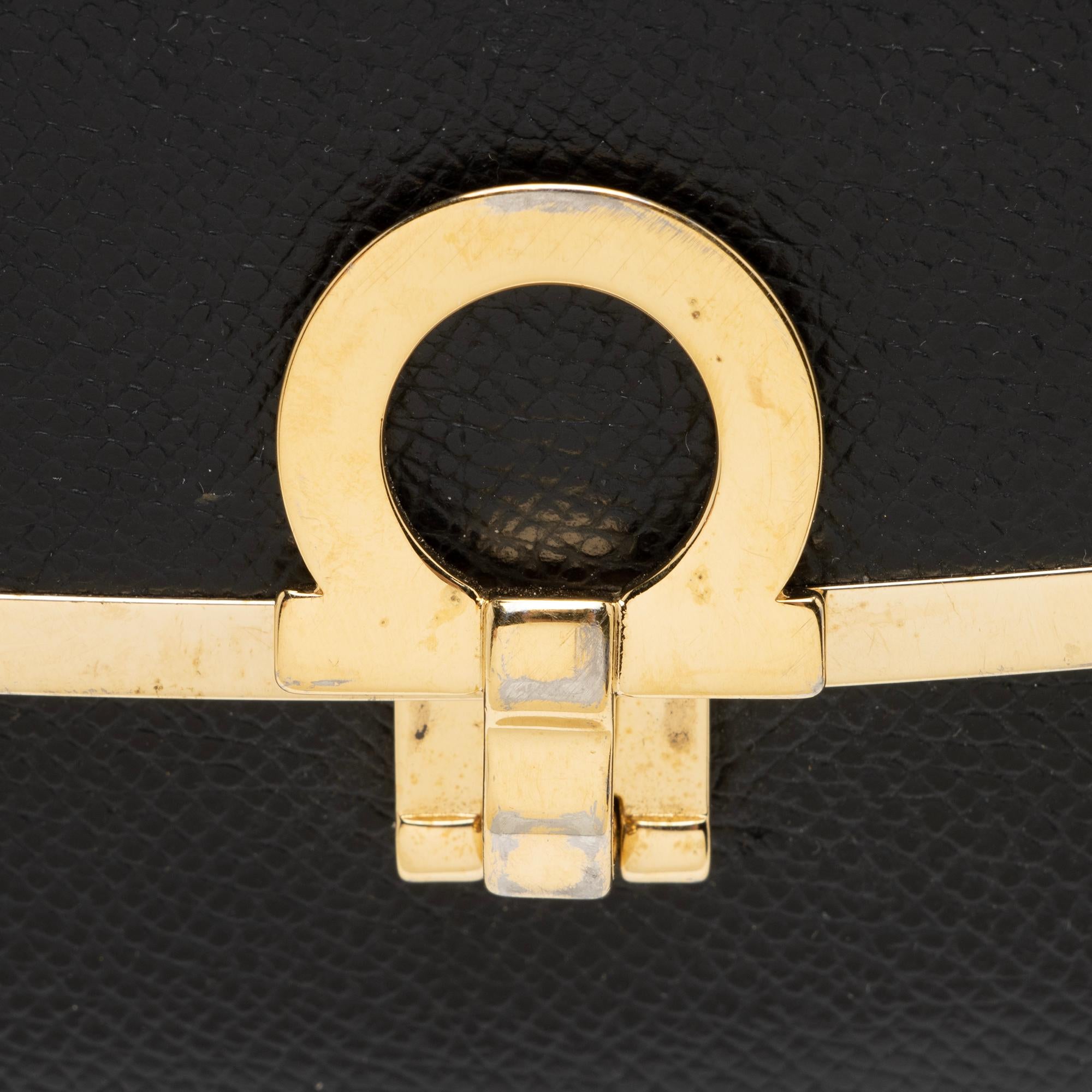 Salvatore Ferragamo Saffiano Gancini Continental Wallet (SHF-23896)