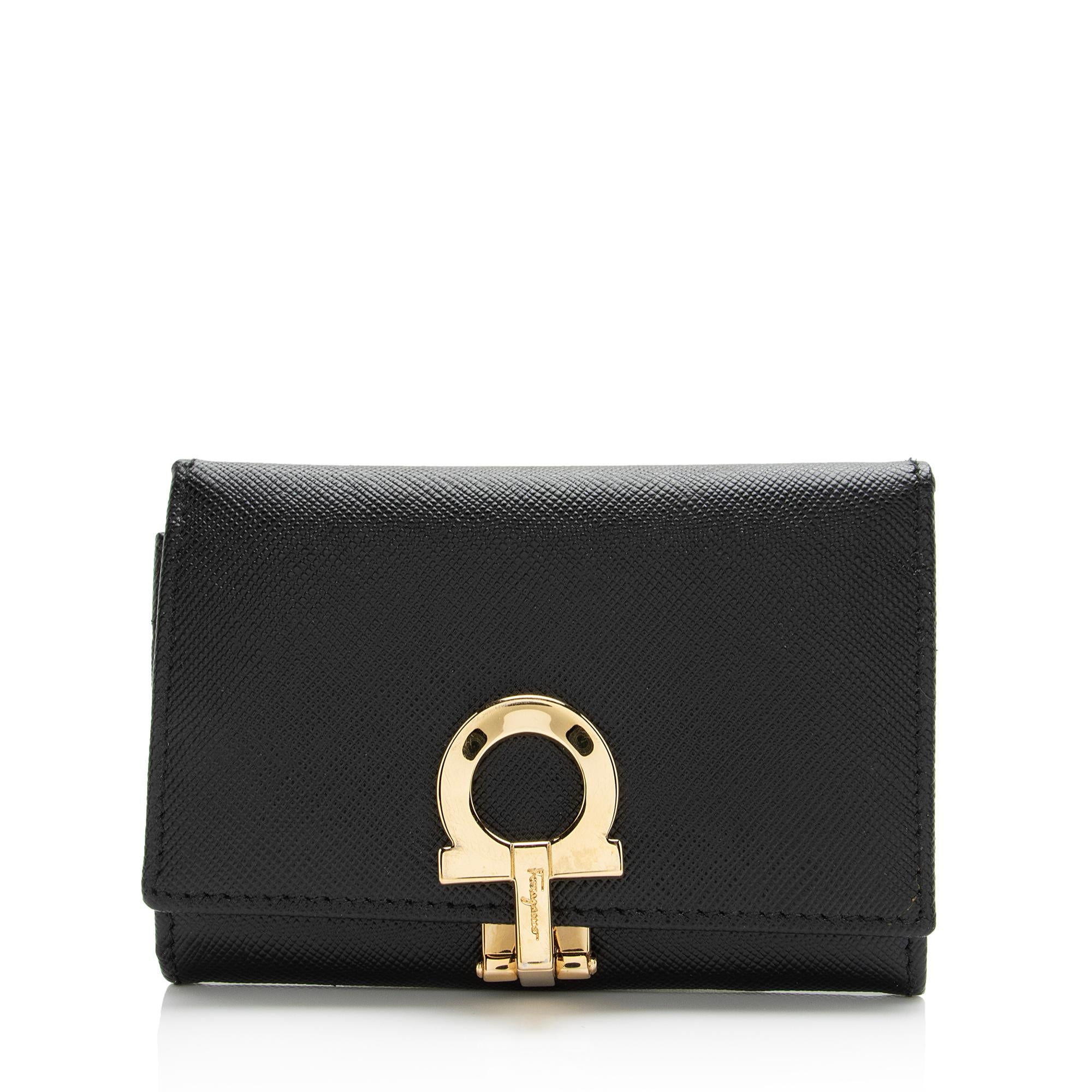 Salvatore Ferragamo Saffiano Gancini Key Holder Card Case (SHF-23835)