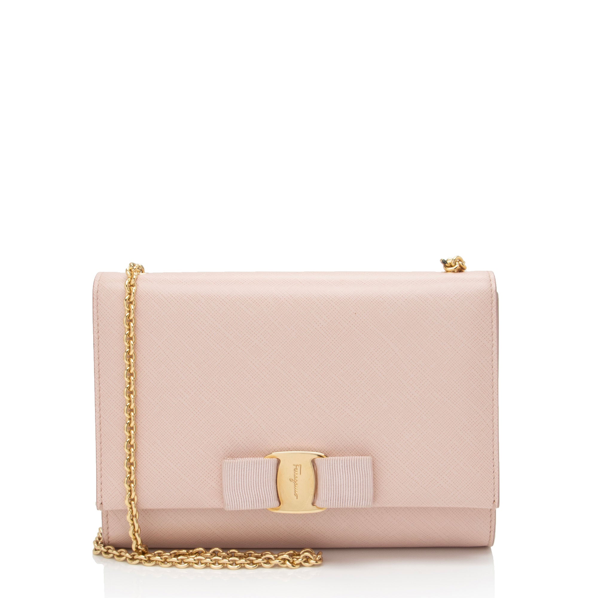 Salvatore Ferragamo Saffiano Miss Vara Mini Shoulder Bag (SHF-hCPEYM)