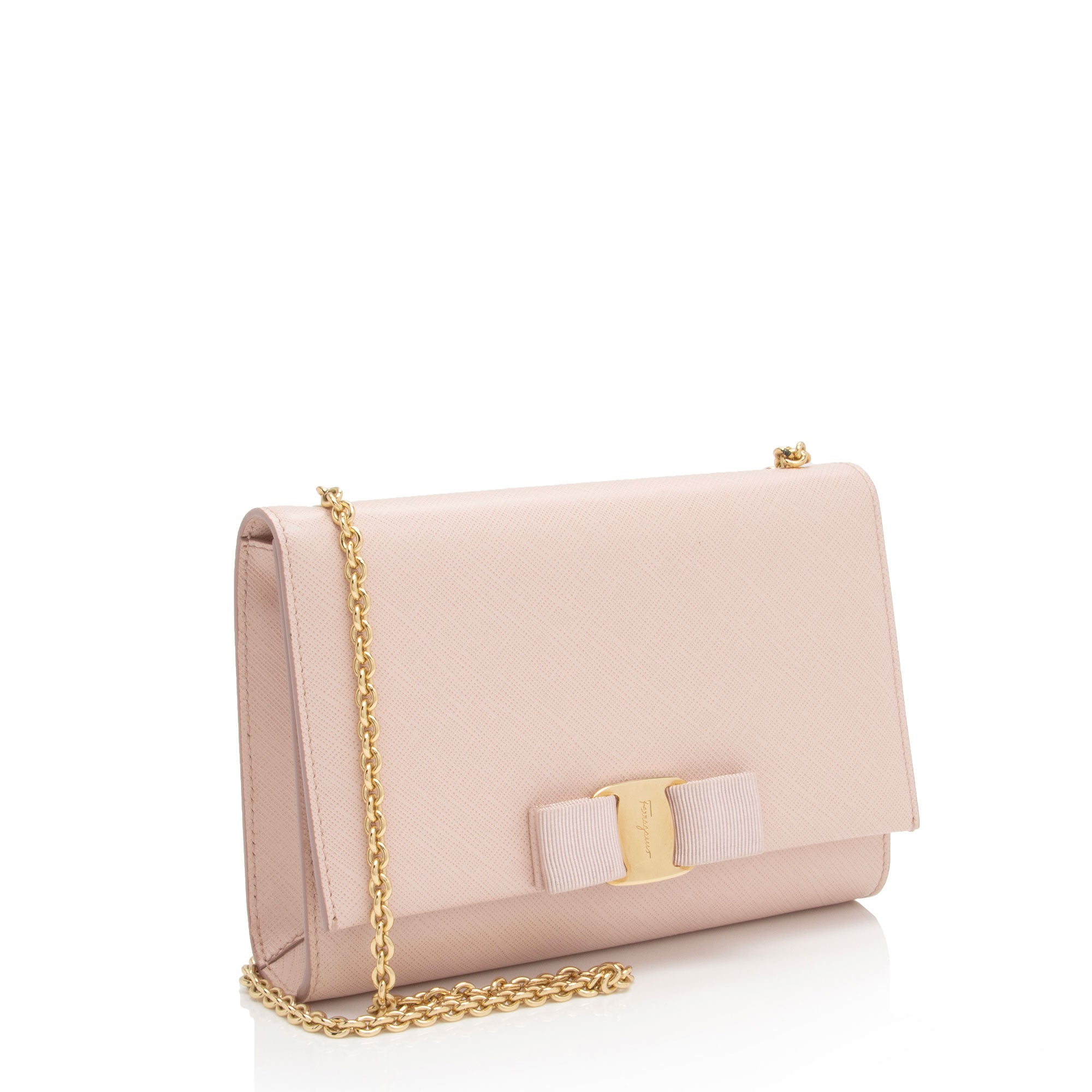 Salvatore Ferragamo Saffiano Miss Vara Mini Shoulder Bag (SHF-hCPEYM)
