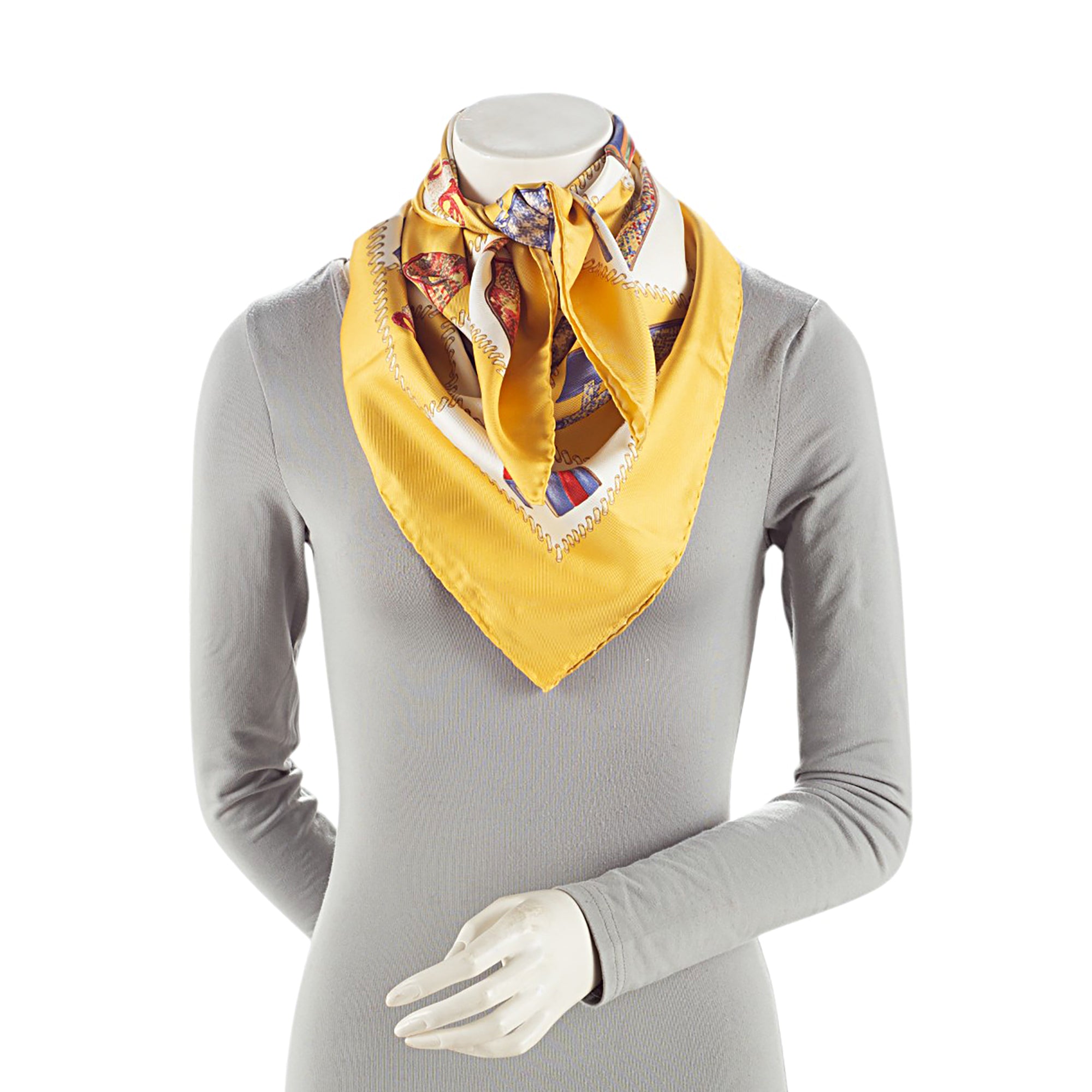 Salvatore Ferragamo Vintage Silk Shoe 90cm Scarf