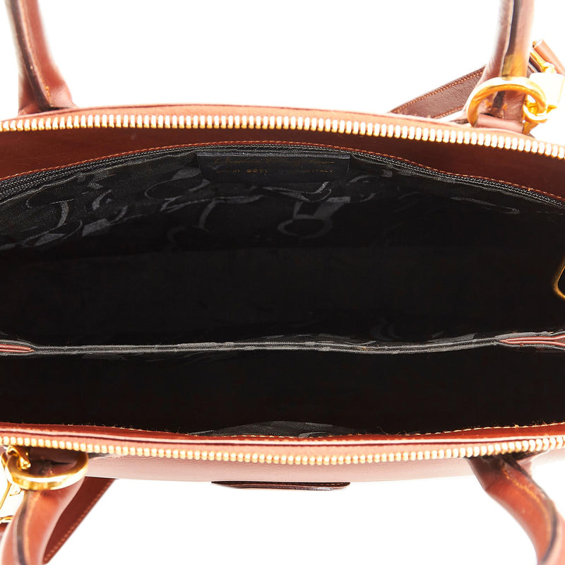 Salvatore Ferragamo Studded Leather Satchel (SHG-sw6zga)