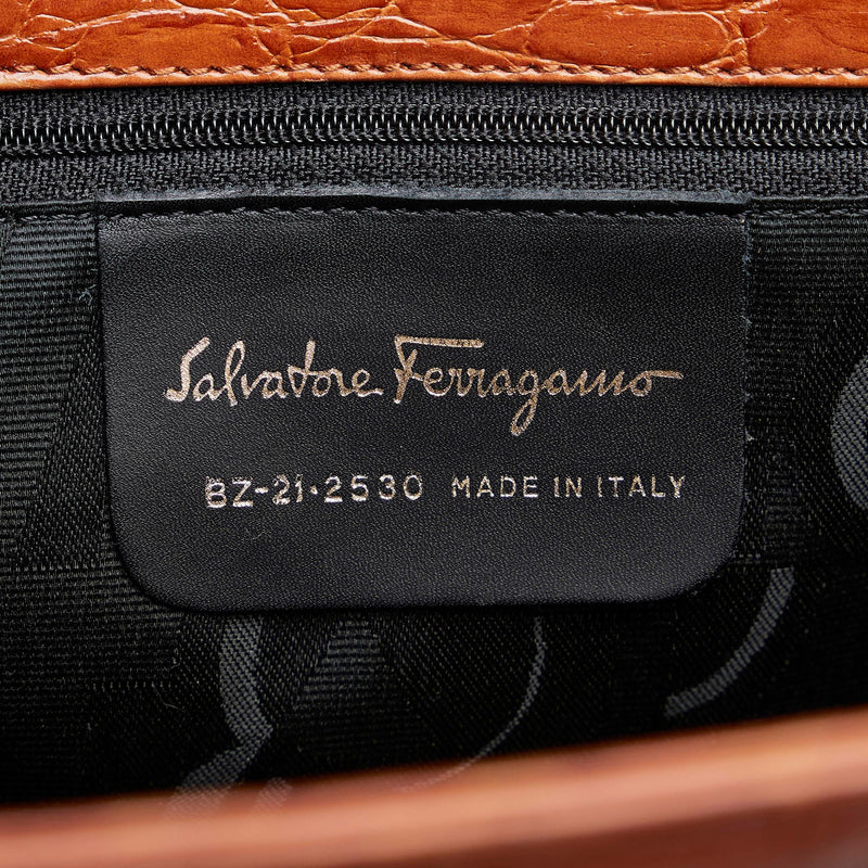 Salvatore Ferragamo Vara Embossed Tote Bag (SHG-V8zLgQ)
