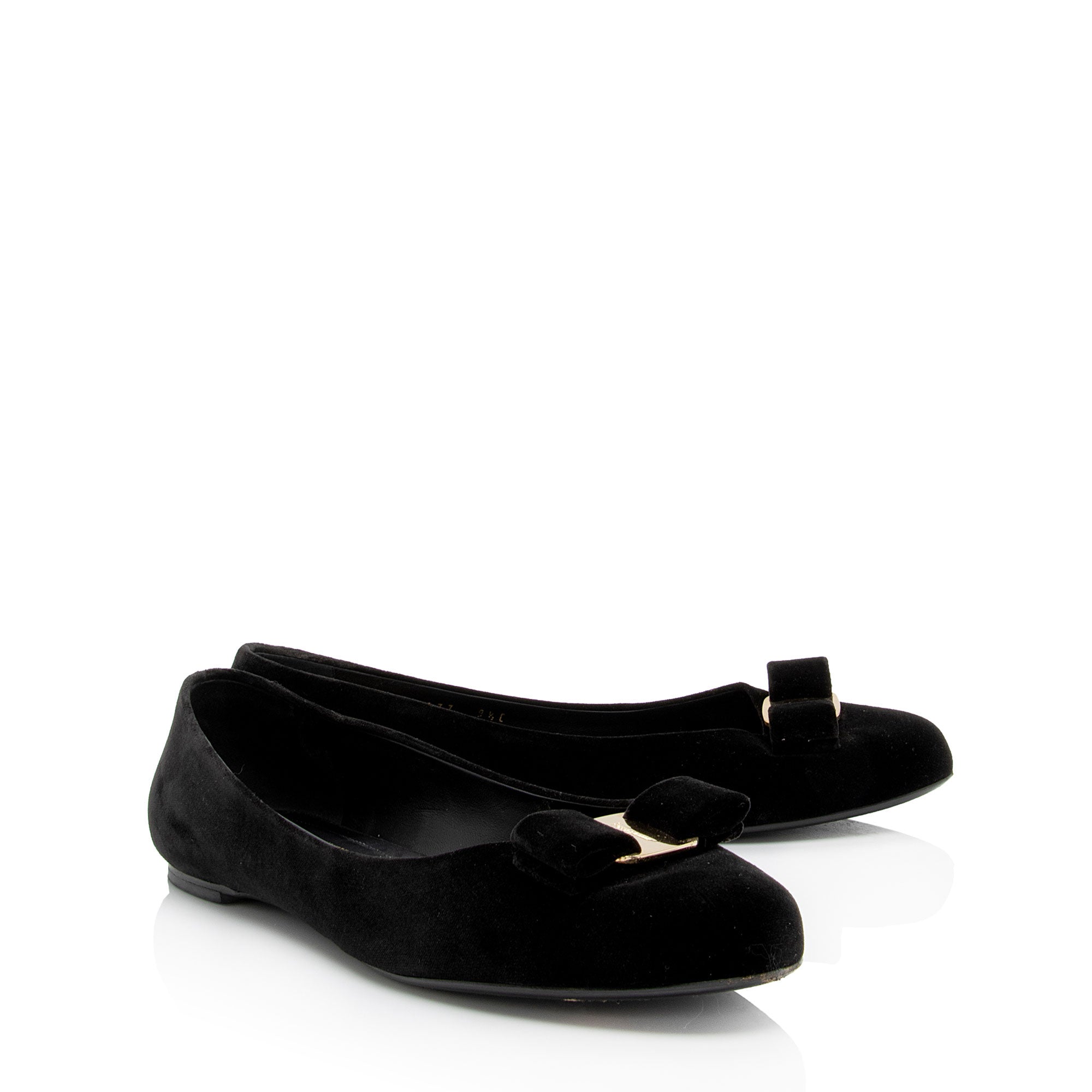 Salvatore Ferragamo Velvet Varina Ballet Flats - Size 9.5 / 39.5 (SHF-qOfCDD)