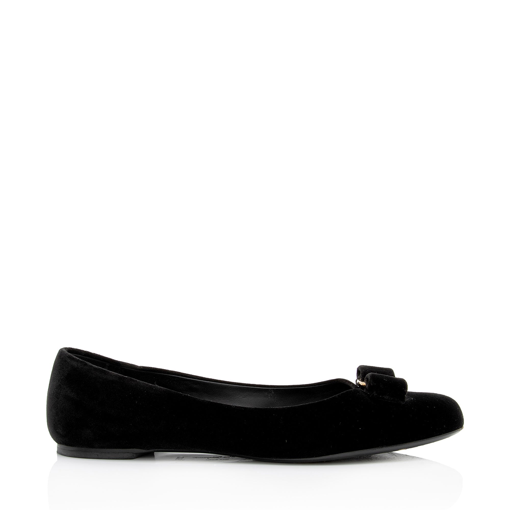 Salvatore Ferragamo Velvet Varina Ballet Flats - Size 9.5 / 39.5 (SHF-qOfCDD)
