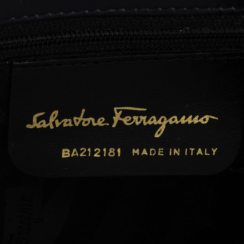 Salvatore Ferragamo Vintage Calfskin Gancini Convertible Top Handle Satchel (SHF-MXCzTv)
