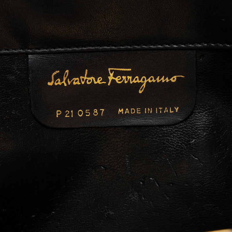 Salvatore Ferragamo Vintage Leather Gancini Diana Clutch (SHF-0f0P3P)