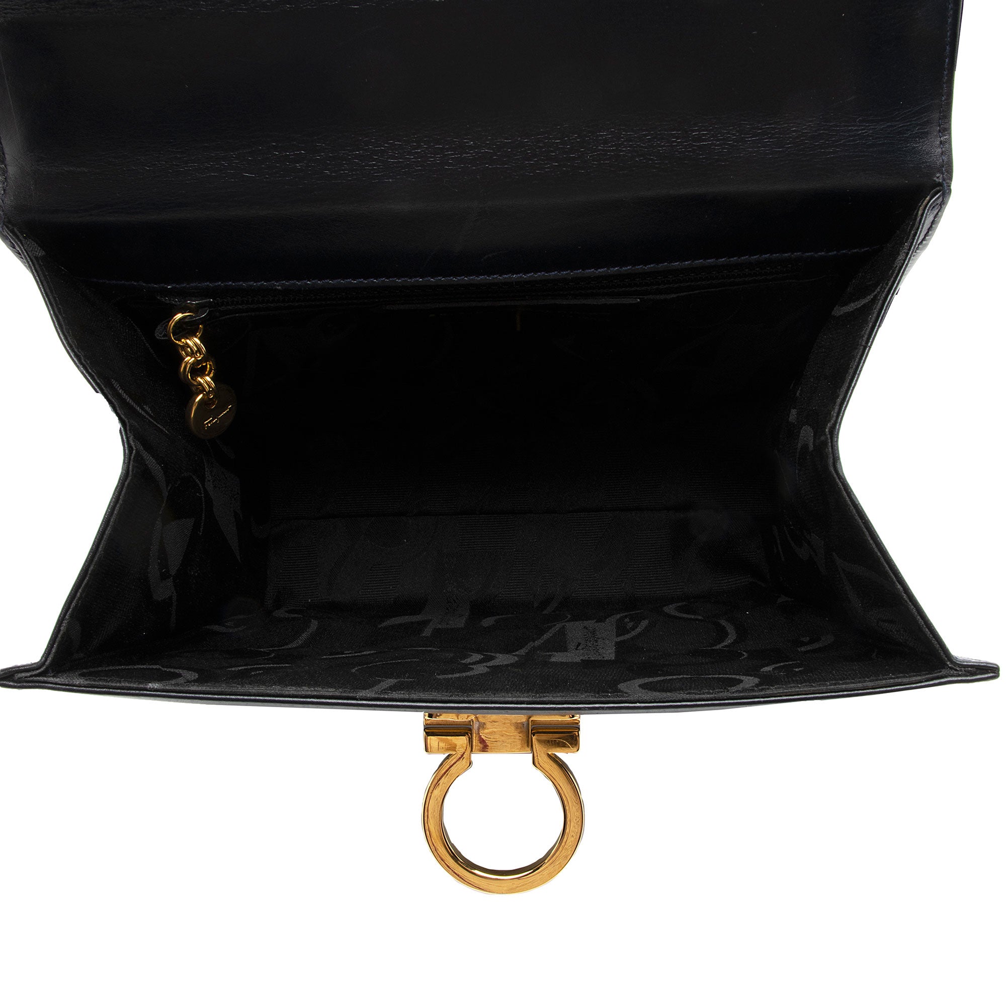 Salvatore Ferragamo Vintage Leather Gancini Small Shoulder Bag (SHF-Mazfq3)