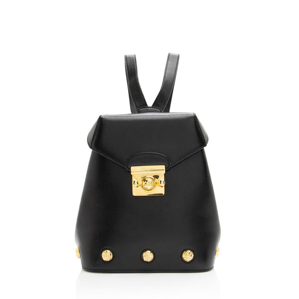 Salvatore Ferragamo Vintage Leather Studded Small Backpack (SHF-23062)