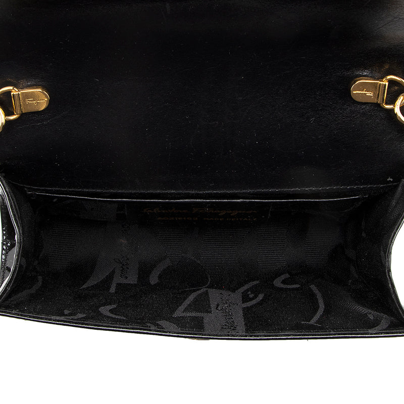 Salvatore Ferragamo Vintage Patent Leather Oversized Vara Bow Mini Bag (SHF-18472)