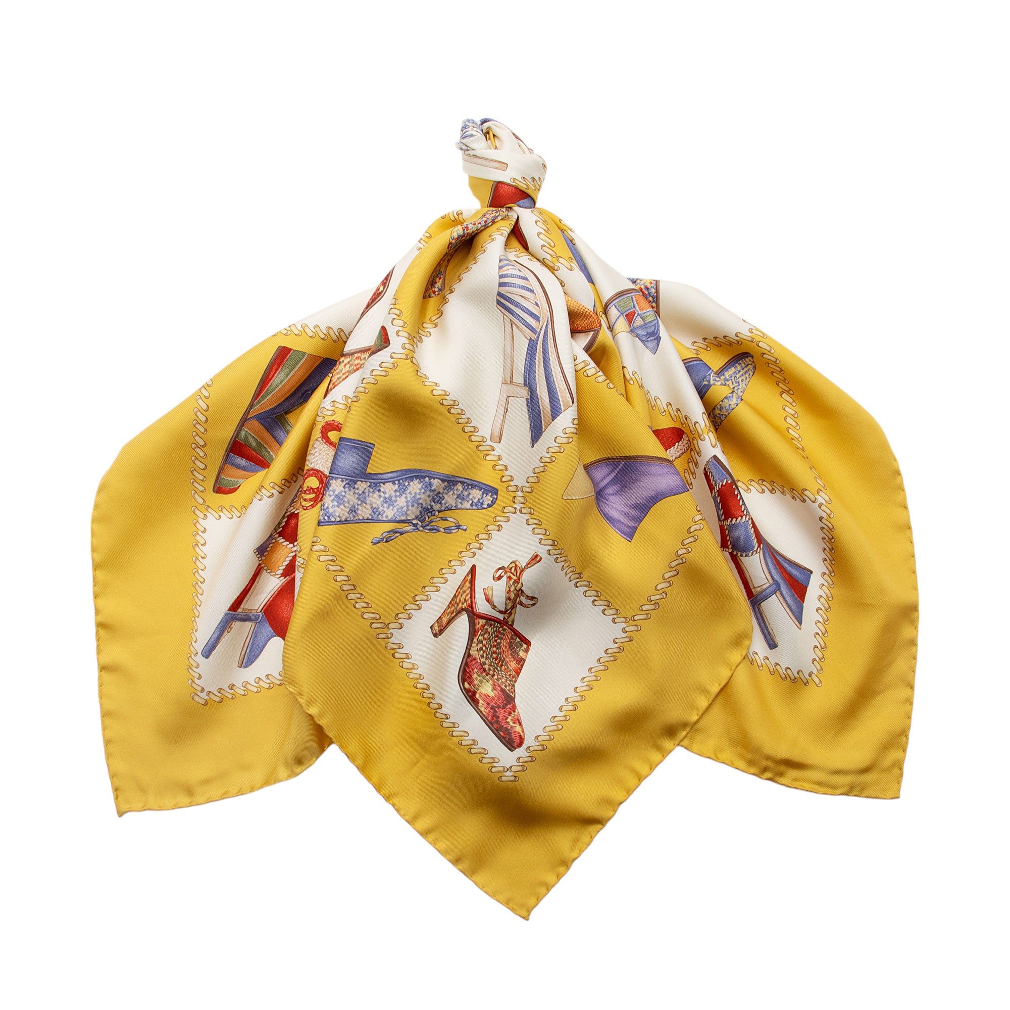 Salvatore Ferragamo Vintage Silk Shoe 90cm Scarf