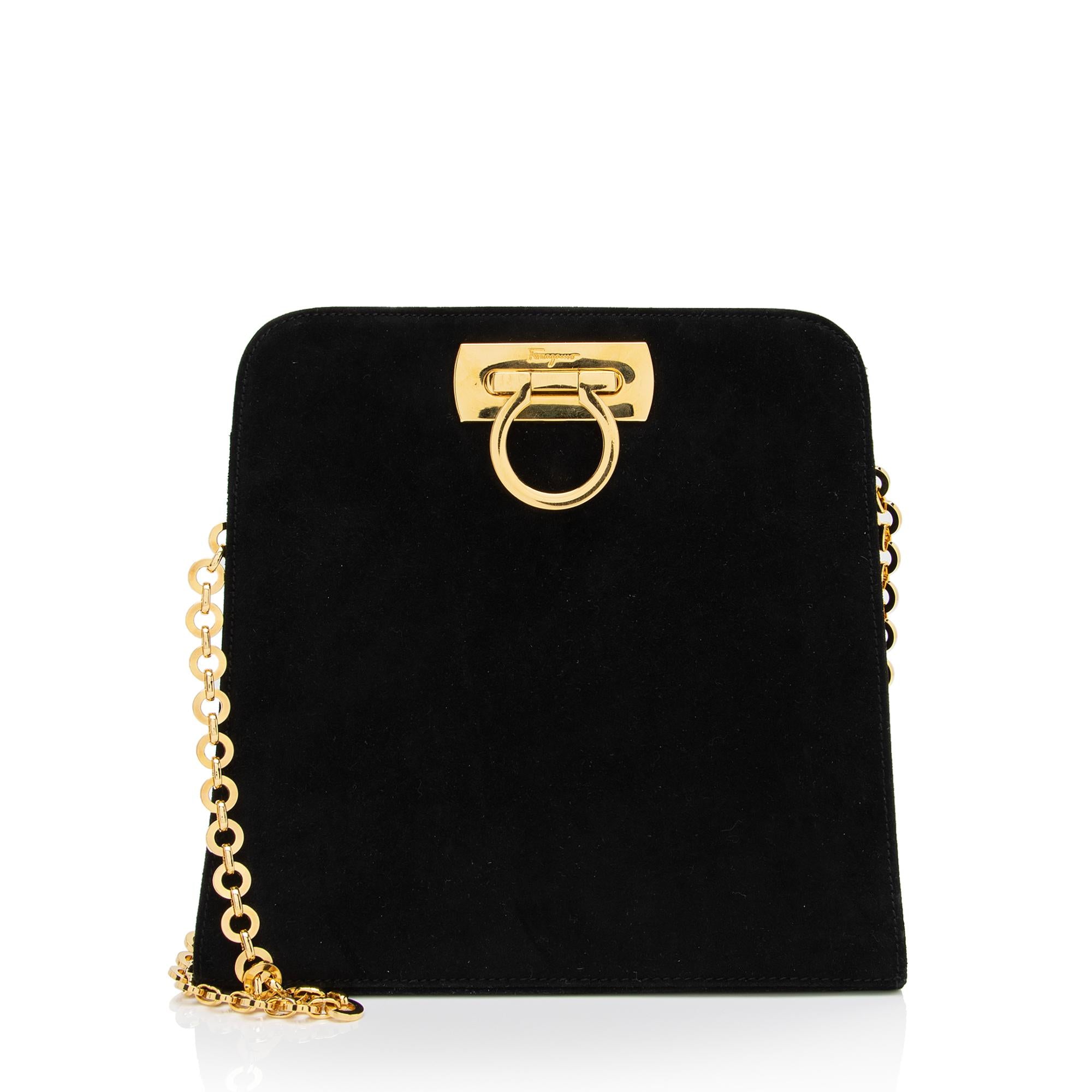Salvatore Ferragamo Vintage Suede Gancini Diana Clutch (SHF-LVpKrs)