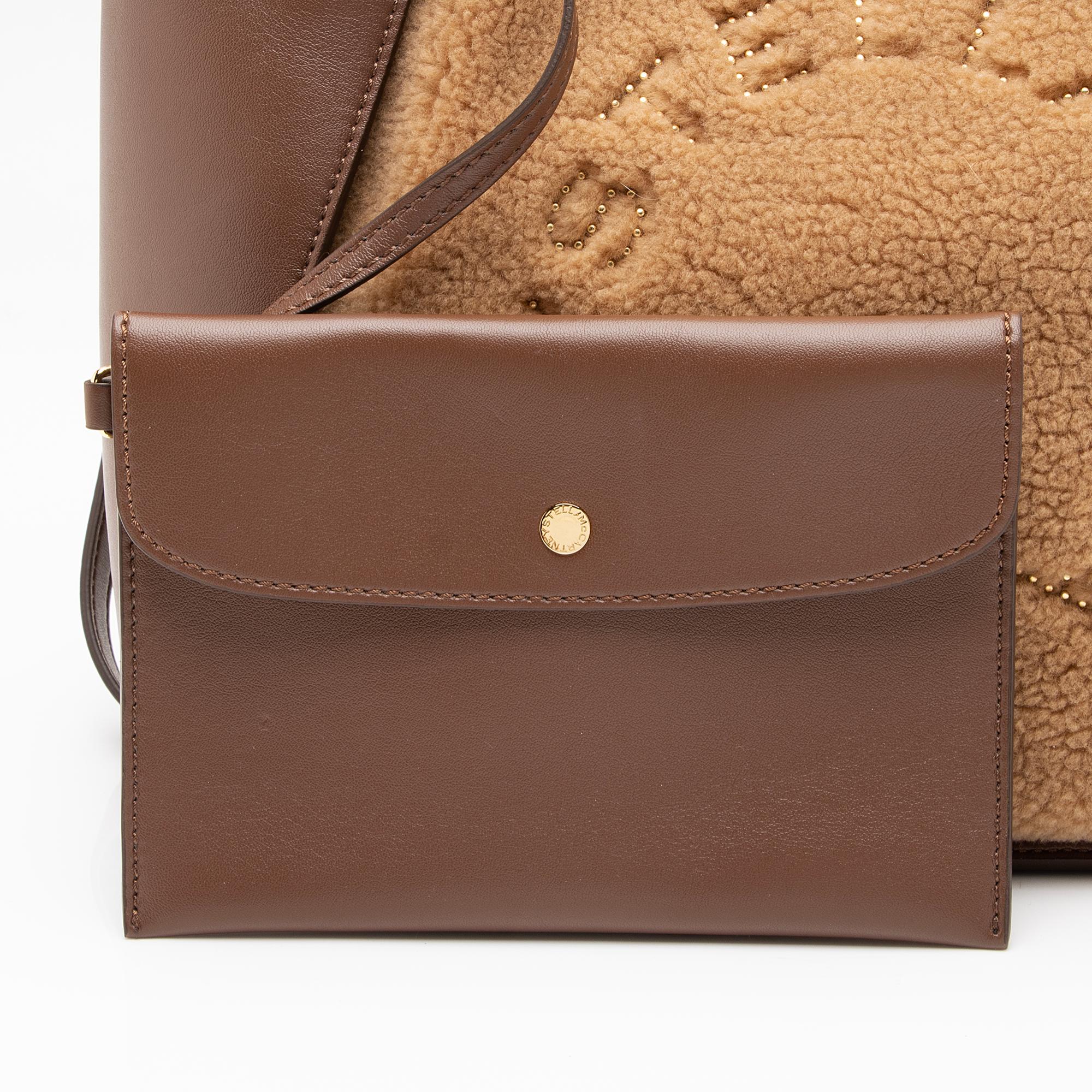 Stella McCartney Eco Alter Nappa Faux Shearling Logo Mini Tote (SHF-dMcHUb)