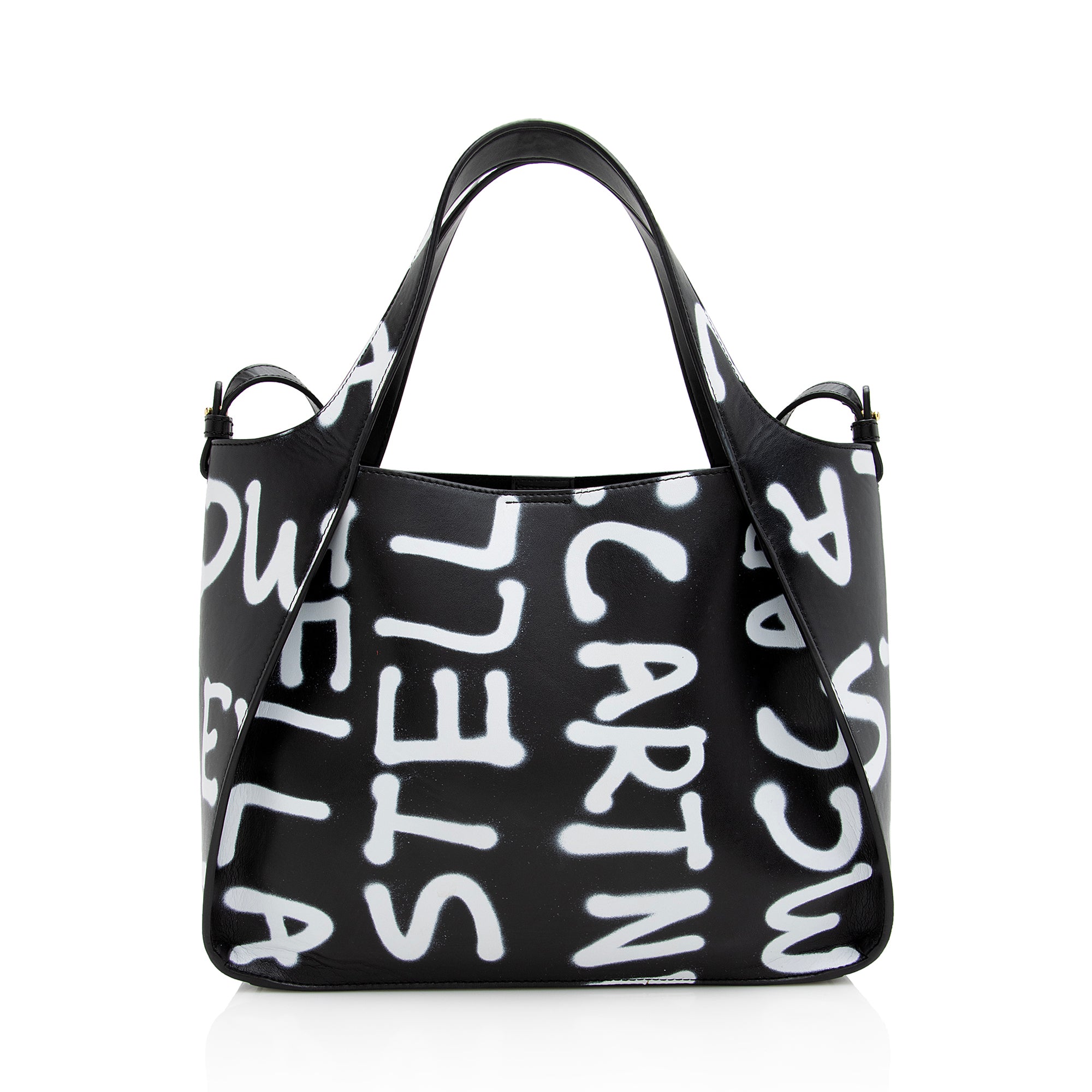 Stella McCartney Eco Alter Nappa Graffiti Logo Mini Tote (SHF-23003)