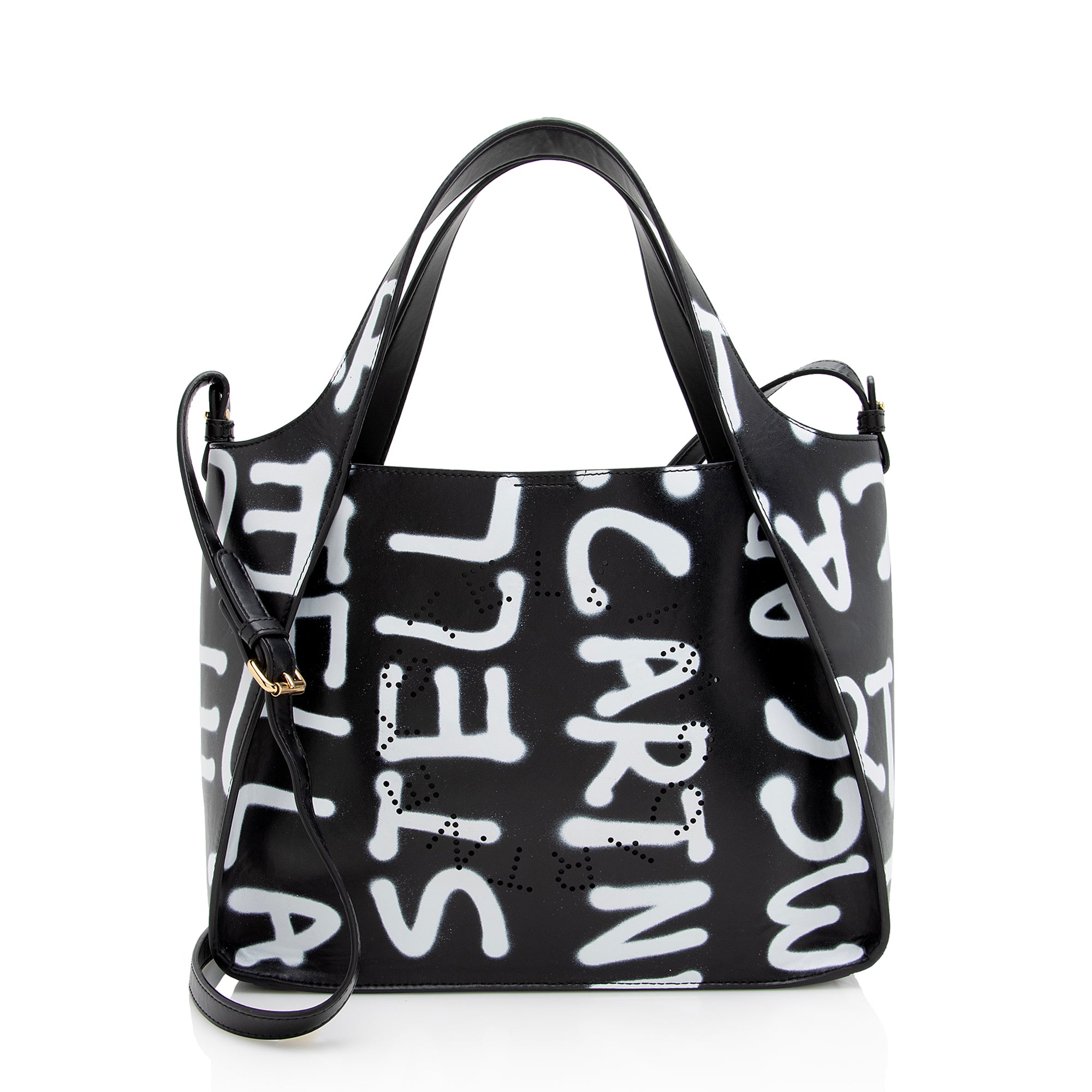 Stella McCartney Eco Alter Nappa Graffiti Logo Mini Tote (SHF-23003)