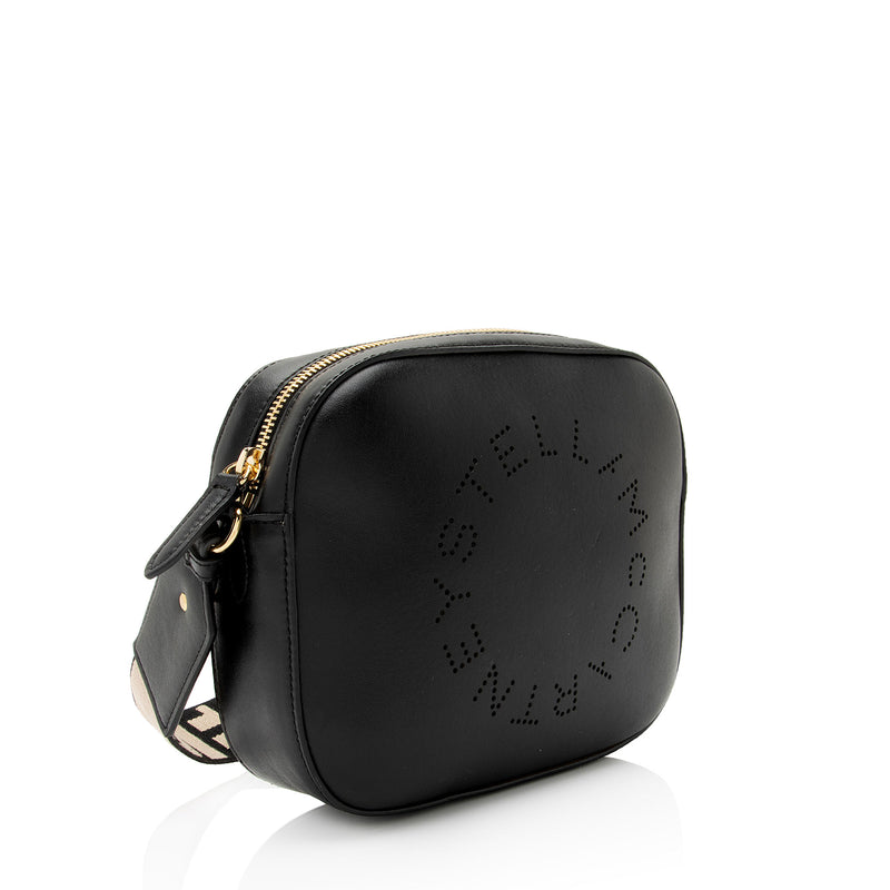 Stella McCartney Eco Alter Nappa Perforated Logo Mini Camera Bag (SHF-CoRuyn)