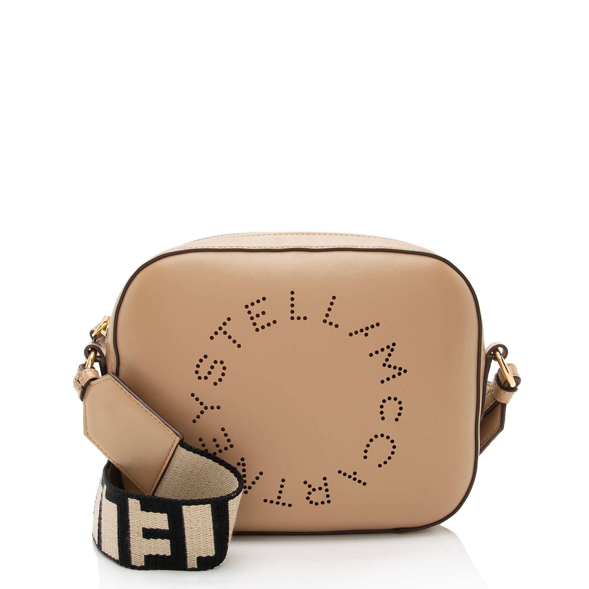 Stella McCartney Eco Alter Nappa Perforated Logo Mini Camera Bag (SHF-Cf8nbD)