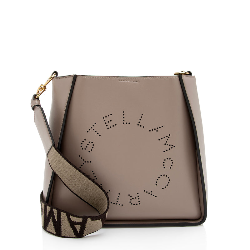 Stella McCartney Eco Alter Nappa Perforated Logo Mini Crossbody Bag (SHF-qsYhh2)