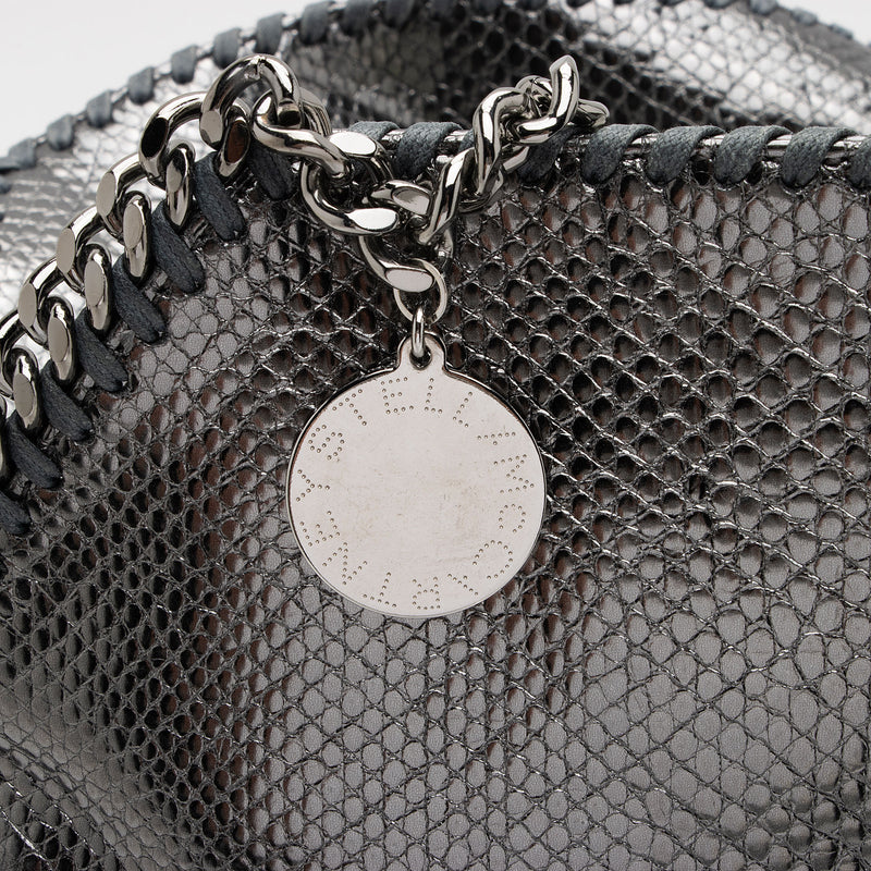 Stella McCartney Metallic Faux Snakeskin Falabella Small Tote (SHF-MktCnP)