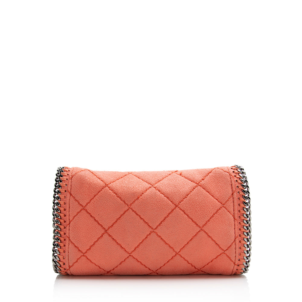 Stella McCartney Quilted Shaggy Deer Falabella Fold Over Large Clutch (SHF-22118)
