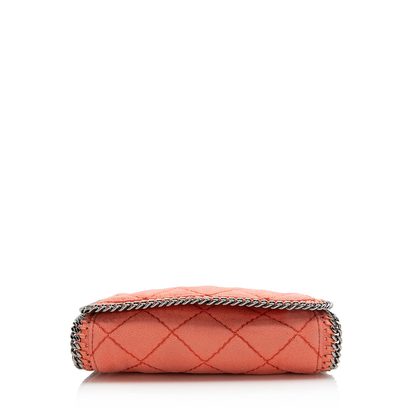 Stella McCartney Quilted Shaggy Deer Falabella Fold Over Large Clutch (SHF-22118)