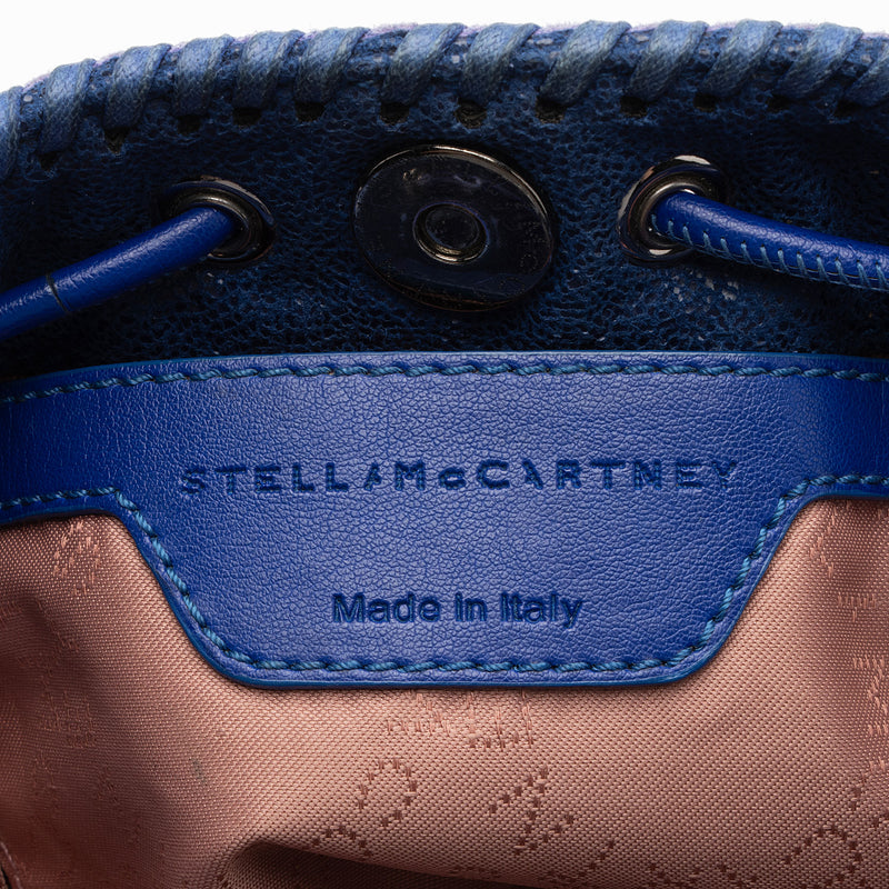 Stella McCartney Shaggy Deer Fringe Falabella Mini Bucket Bag (SHF-RRemUw)