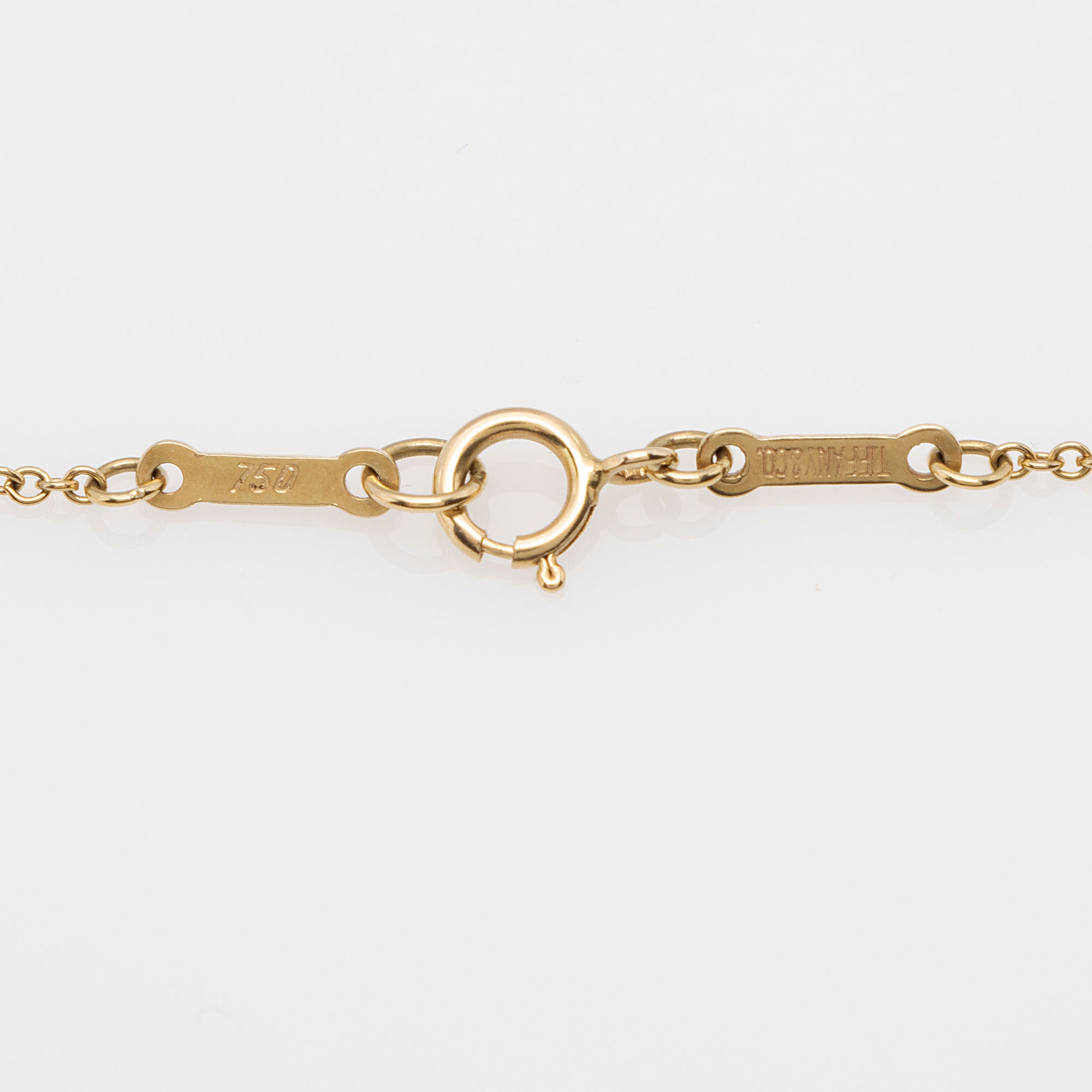 TIffany & Co. Elsa Peretti 18k Gold Diamond Open Heart Necklace (SHF-kLQ1Za)