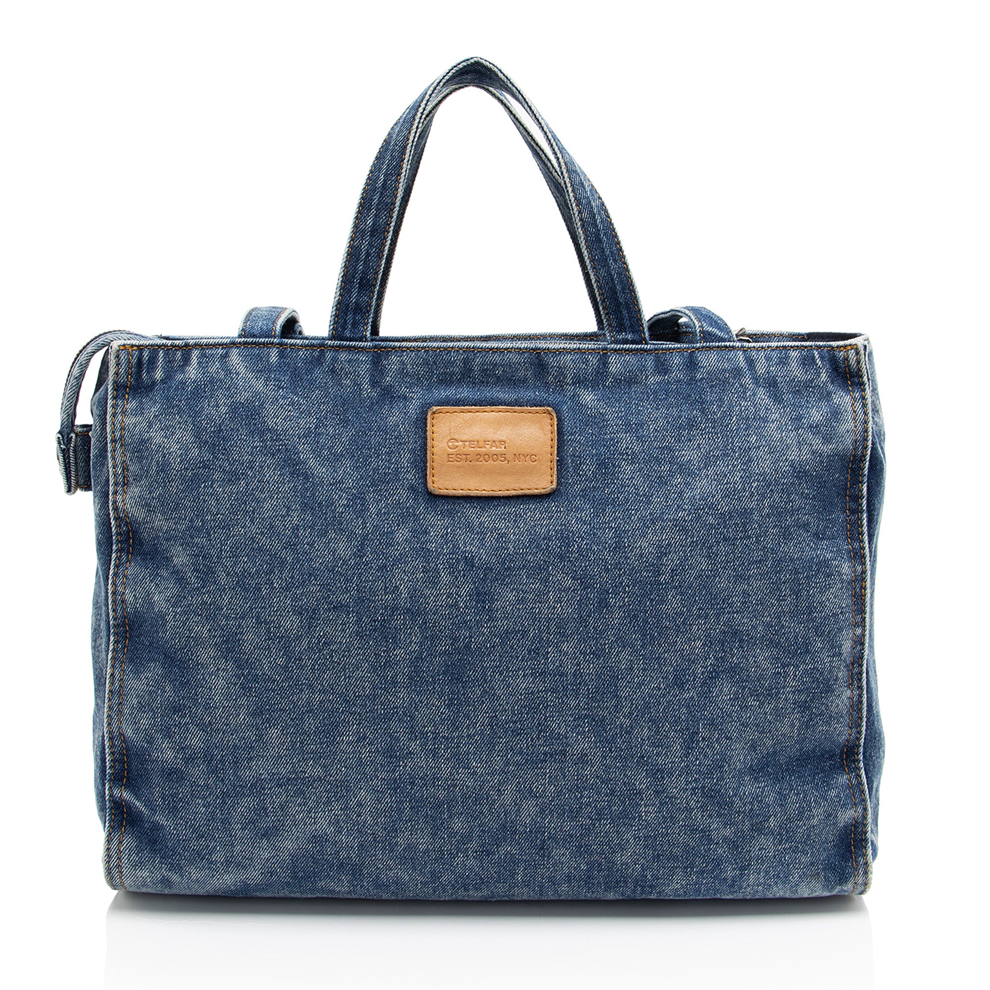Telfar Denim Medium Shopping Tote