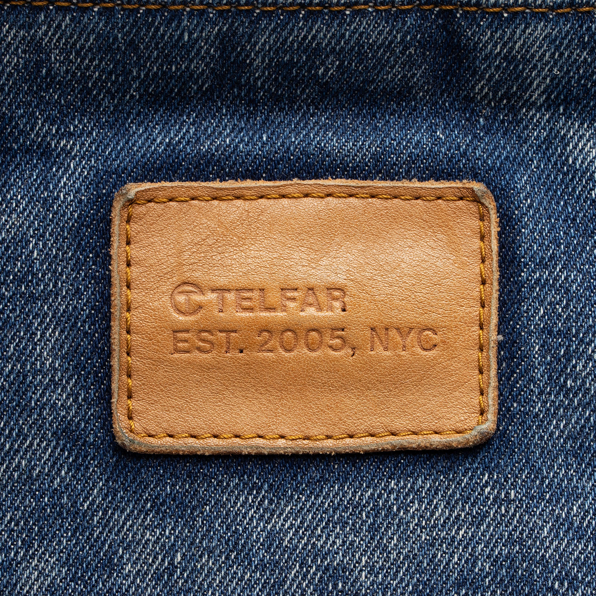 Telfar Denim Medium Shopping Tote