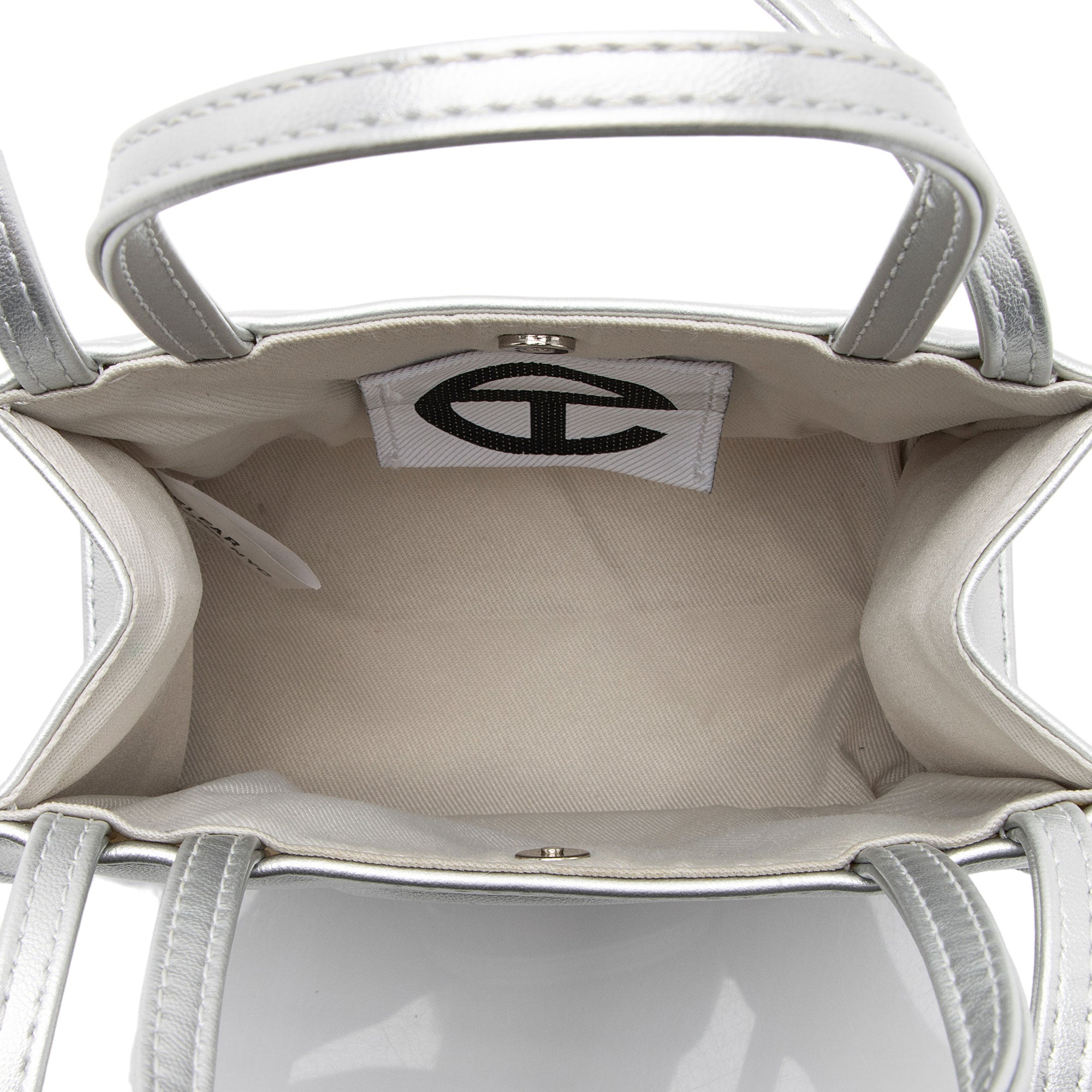 Telfar Metallic Faux Leather Small Shopping Tote (SHF-FJiHqF)