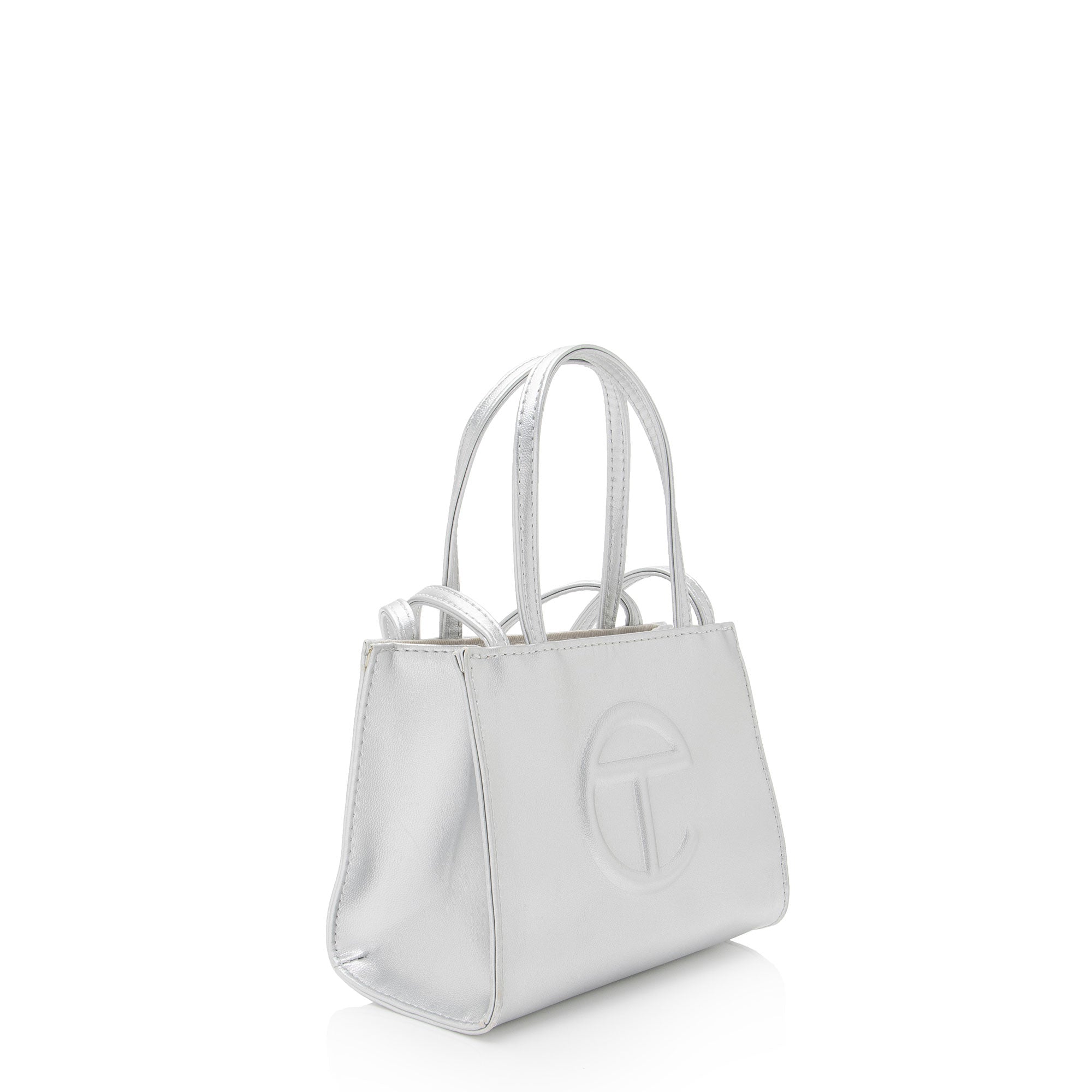 Telfar Metallic Faux Leather Small Shopping Tote (SHF-FJiHqF)
