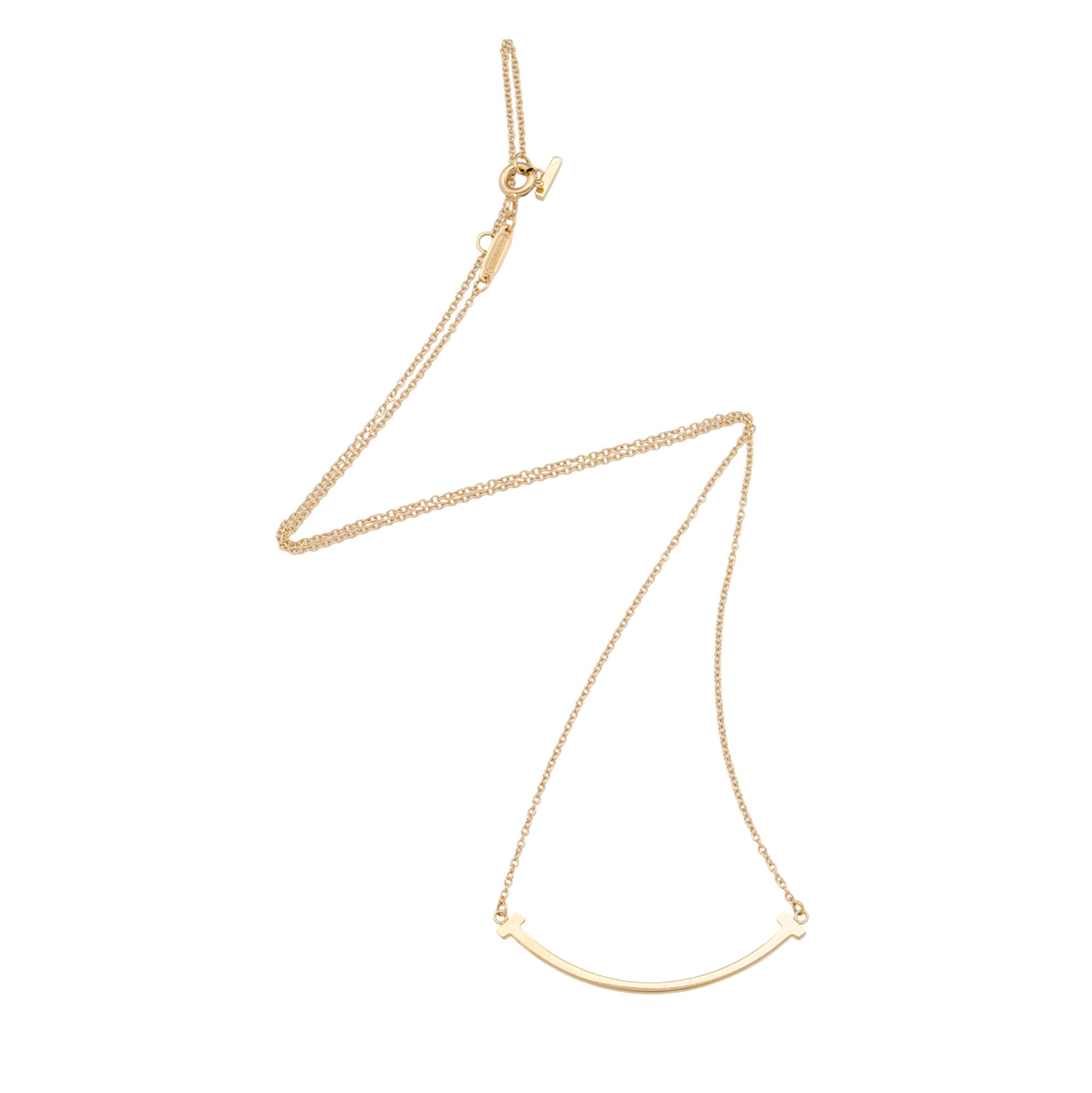 Tiffany & Co. 18k Gold T Smile Small Necklace (SHF-bEs472)