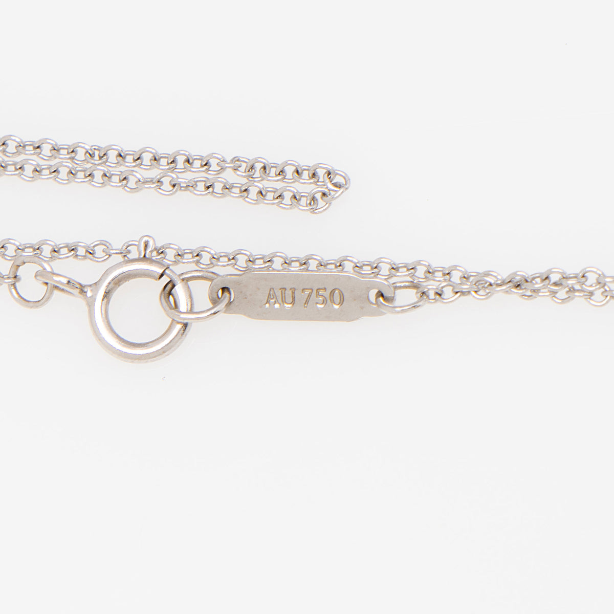 Tiffany & Co. 18k White Gold Diamond Key Crown Necklace
