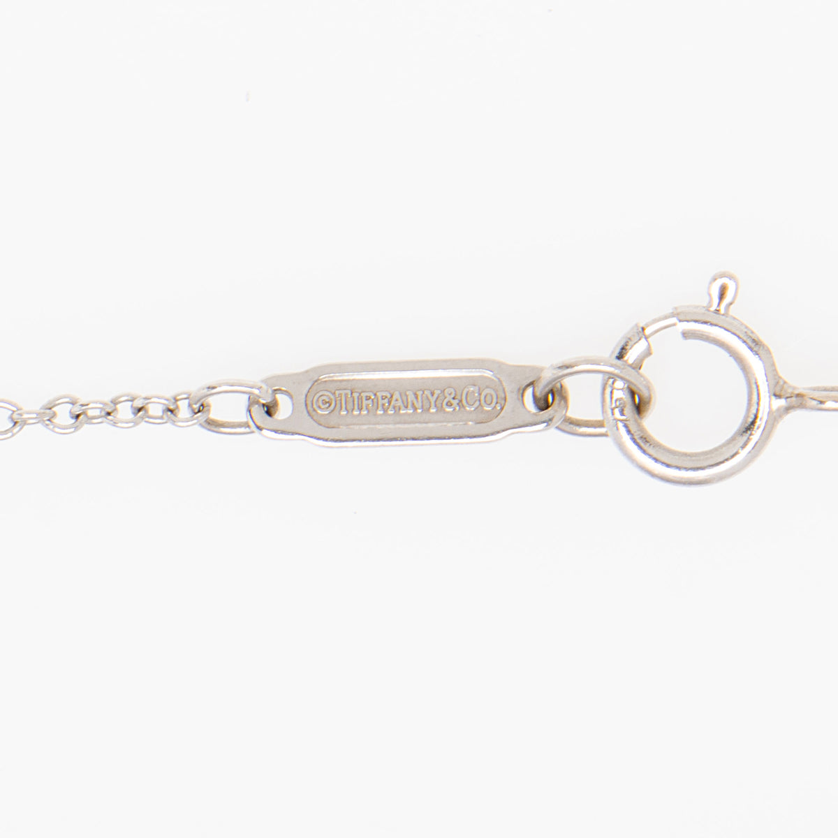 Tiffany & Co. 18k White Gold Diamond Key Crown Necklace