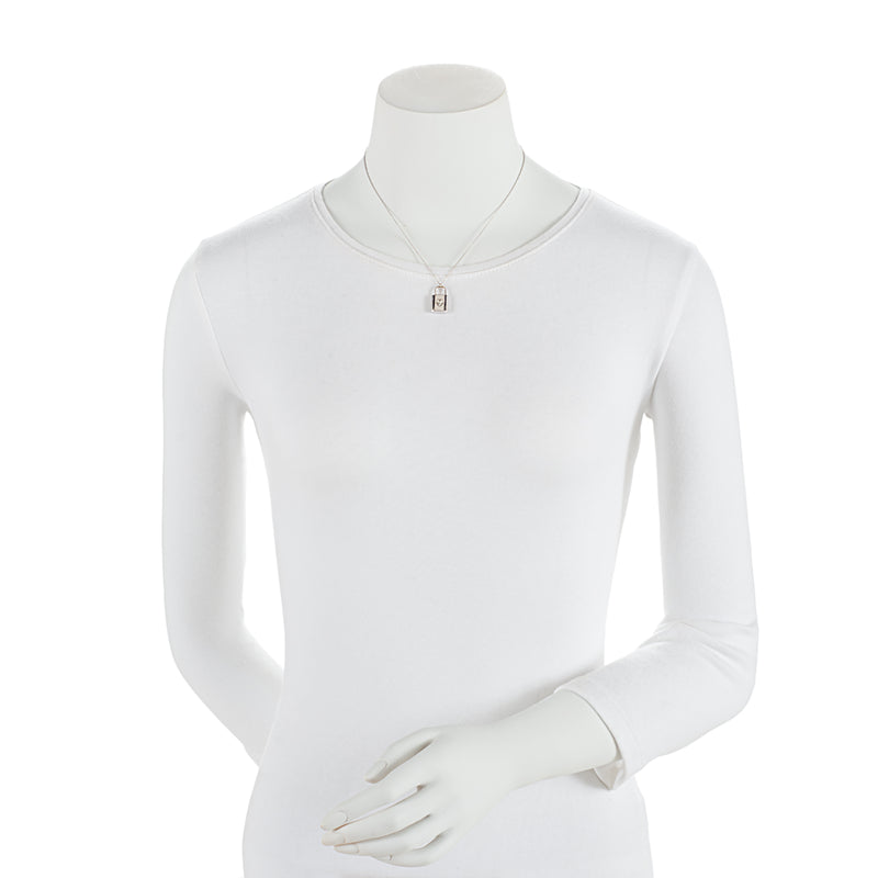 Tiffany & Co. 18K White Gold Diamond Padlock Heart Pendant Necklace