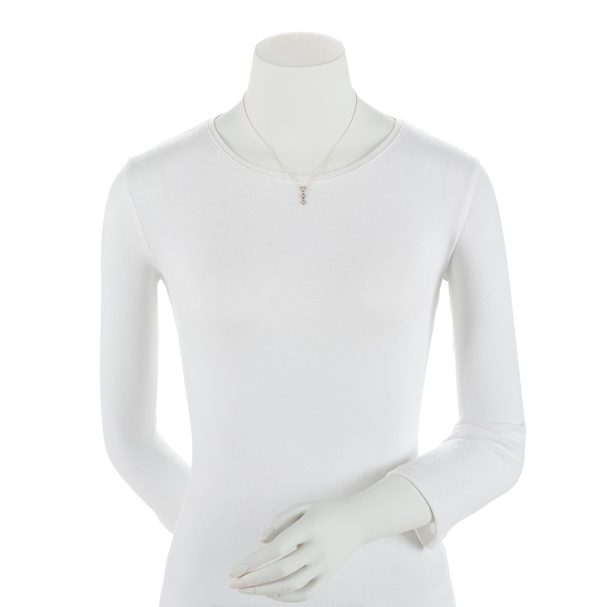 Tiffany & Co. Elsa Peretti Sterling Silver Diamond By The Yard Drop Pendant Necklace (SHF-22273)